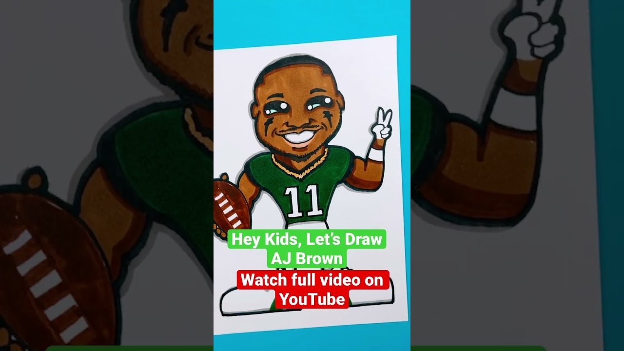  How To Draw AJ Brown Philadelphia Eagles Short shorts YouTube