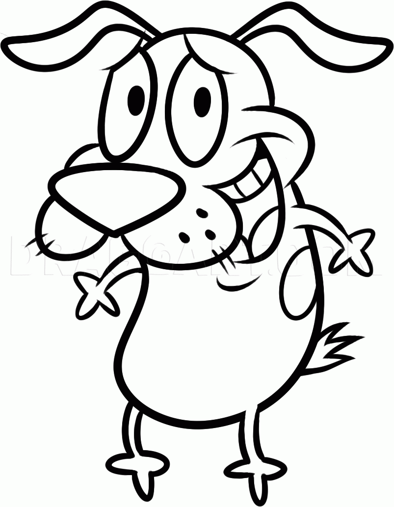 How To Draw Courage Courage The Cowardly Dog Drawing Step By Step By Dawn DragoArt