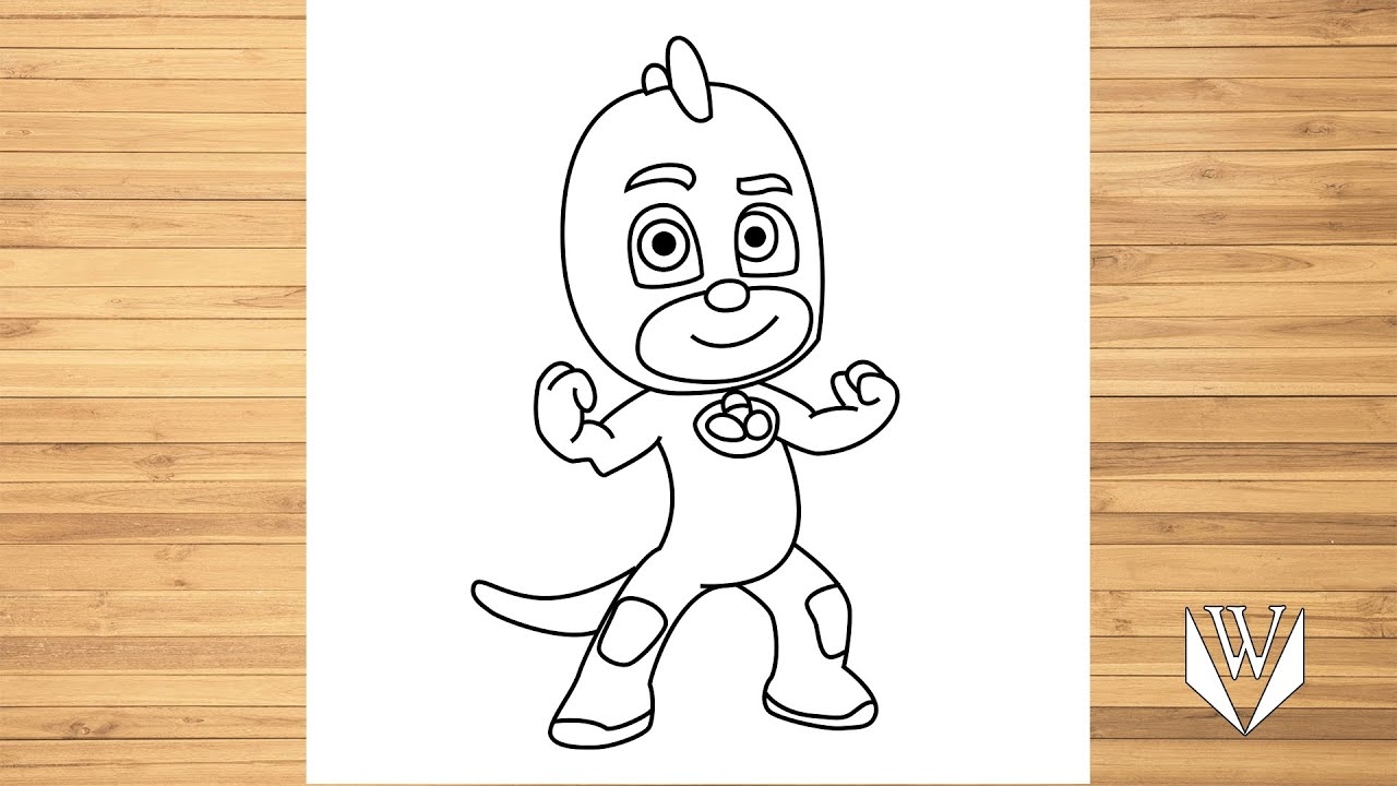 gecko coloring page pj masks