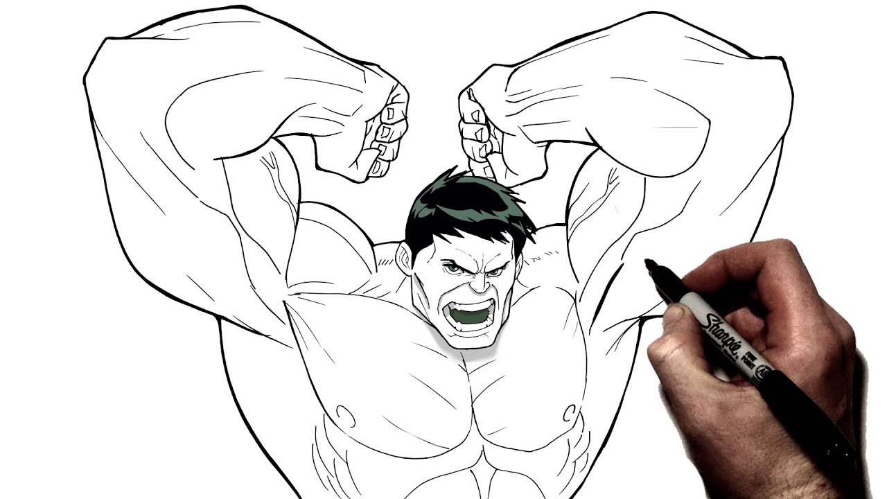 How To Draw Hulk Smash Step By Step Marvel YouTube