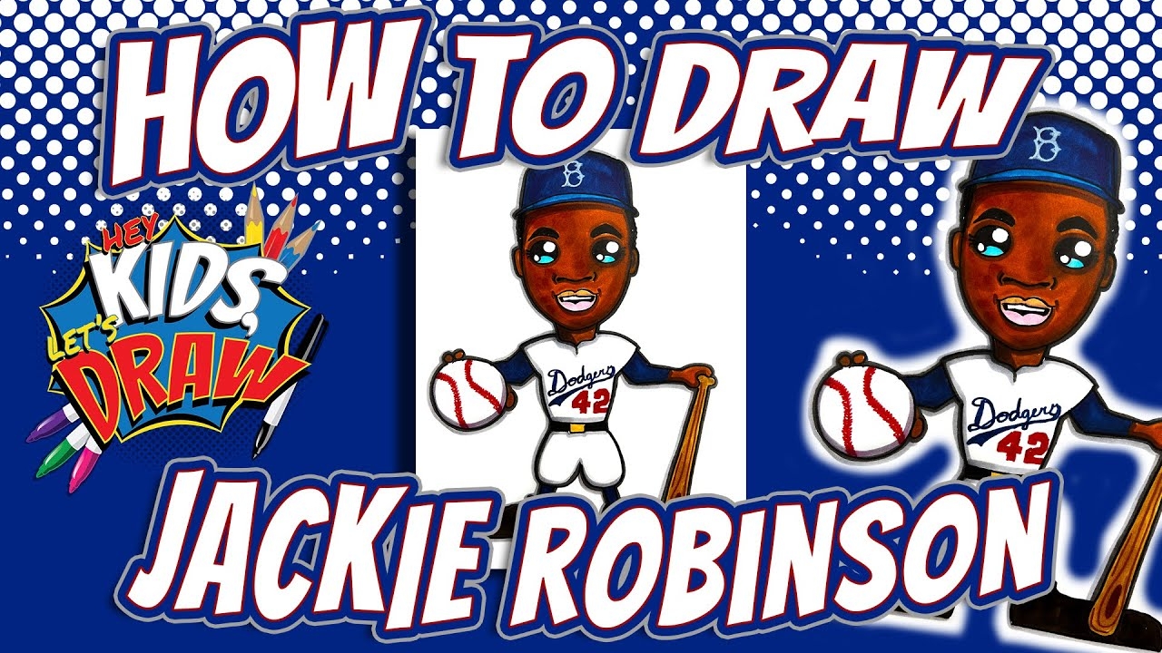How To Draw Jackie Robinson For Kids YouTube