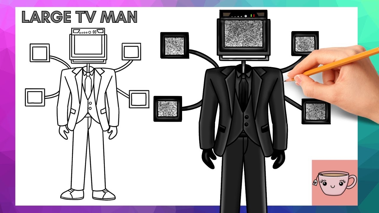 How To Draw Large TV Man Skibidi Toilet Easy Step By Step Drawing Tutorial YouTube
