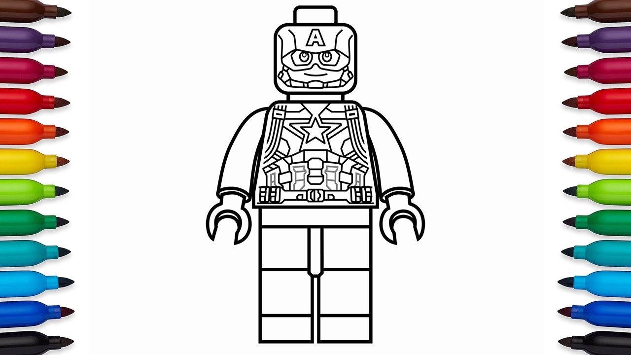 How To Draw Lego Captain America Marvel Superheroes Coloring Pages YouTube