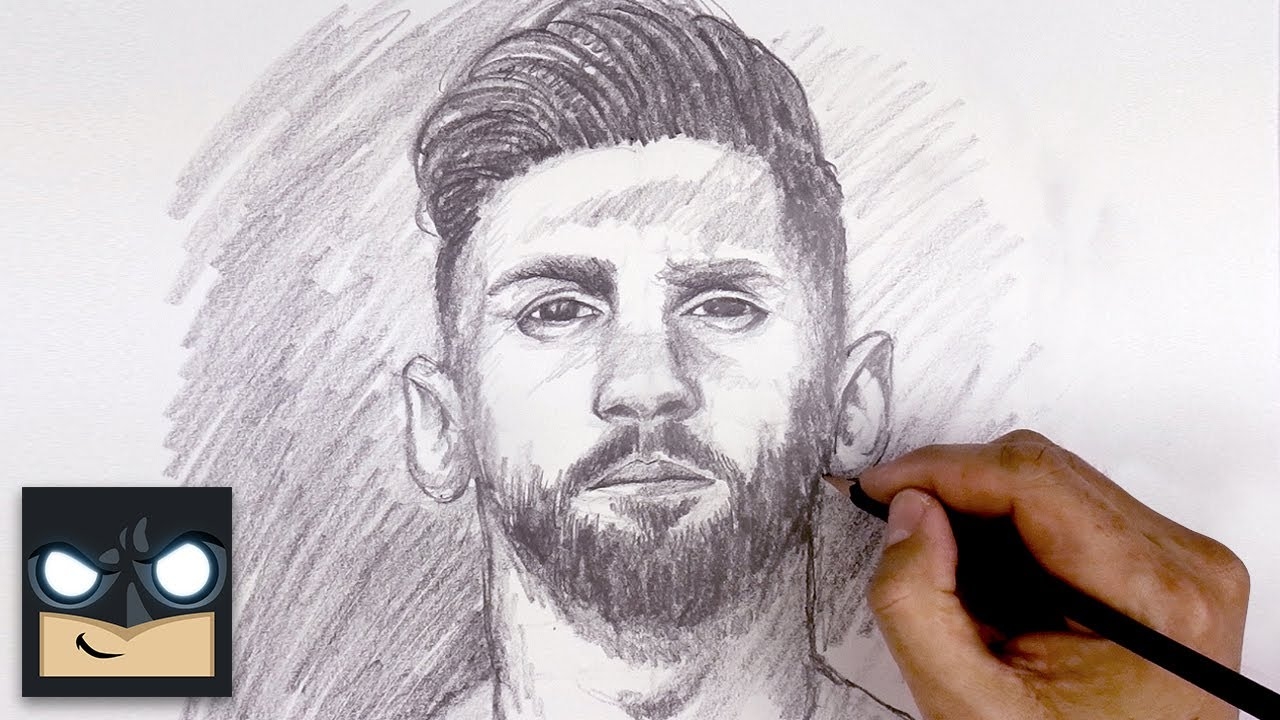 How To Draw Lionel Messi Sketch Tutorial YouTube