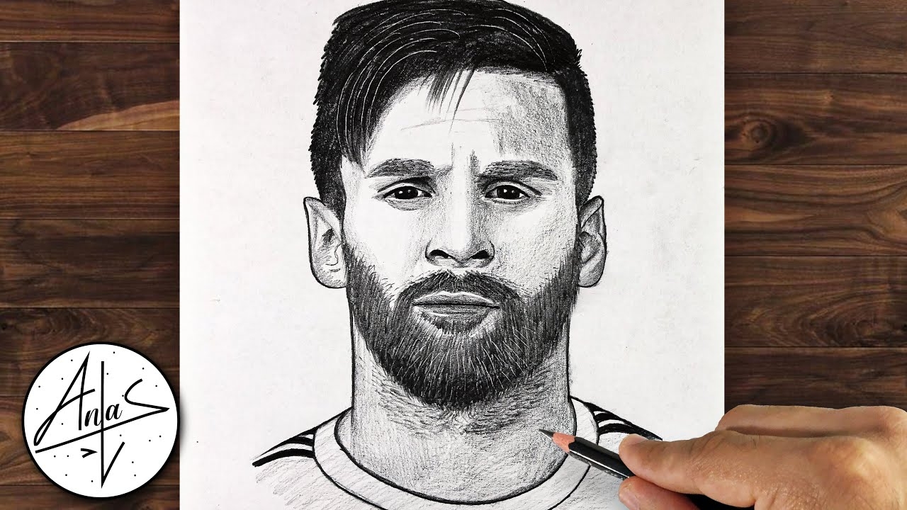 How To Draw MESSI The Best Way To Draw MESSI s Face YouTube
