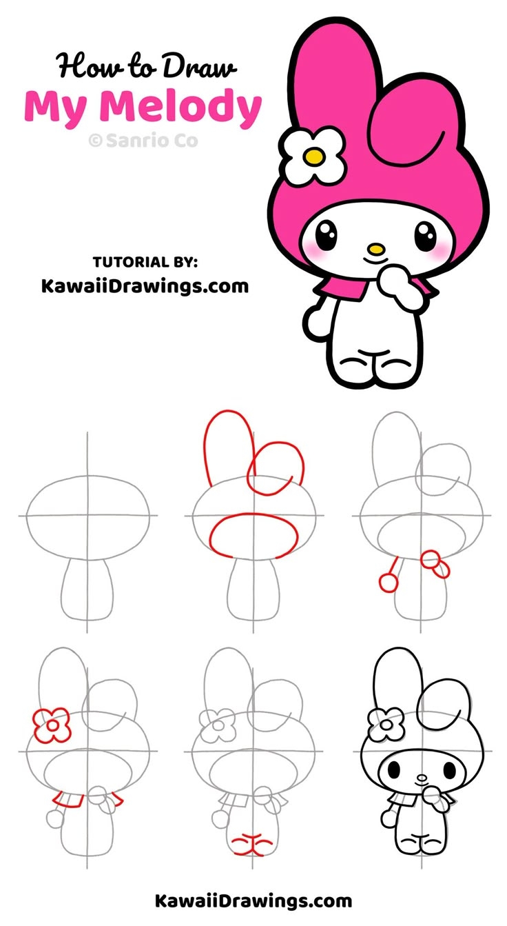 How To Draw My Melody From Sanrio