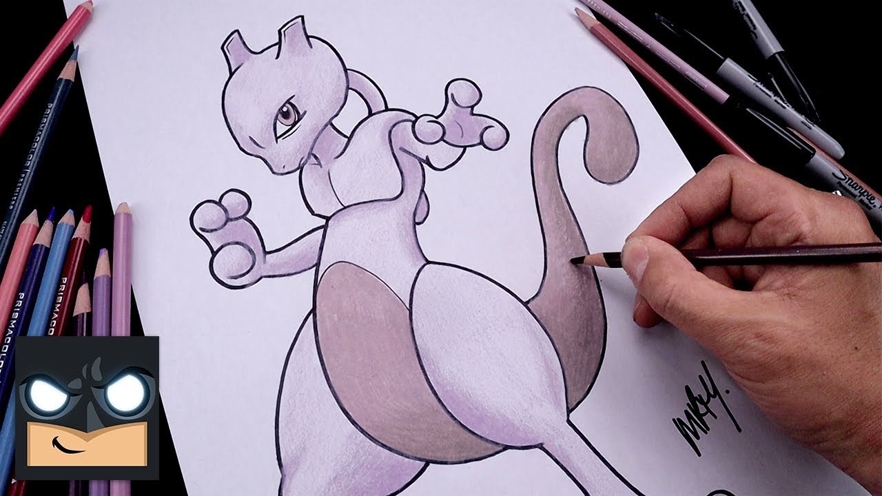 How To Draw Pokemon Like A Pro Mewtwo Draw Color YouTube
