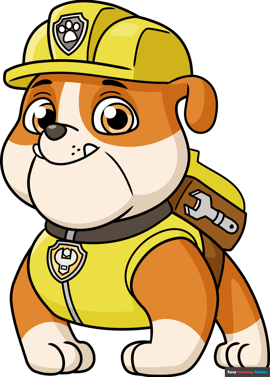 How To Draw Rubble From Paw Patrol Really Easy Drawing Tutorial