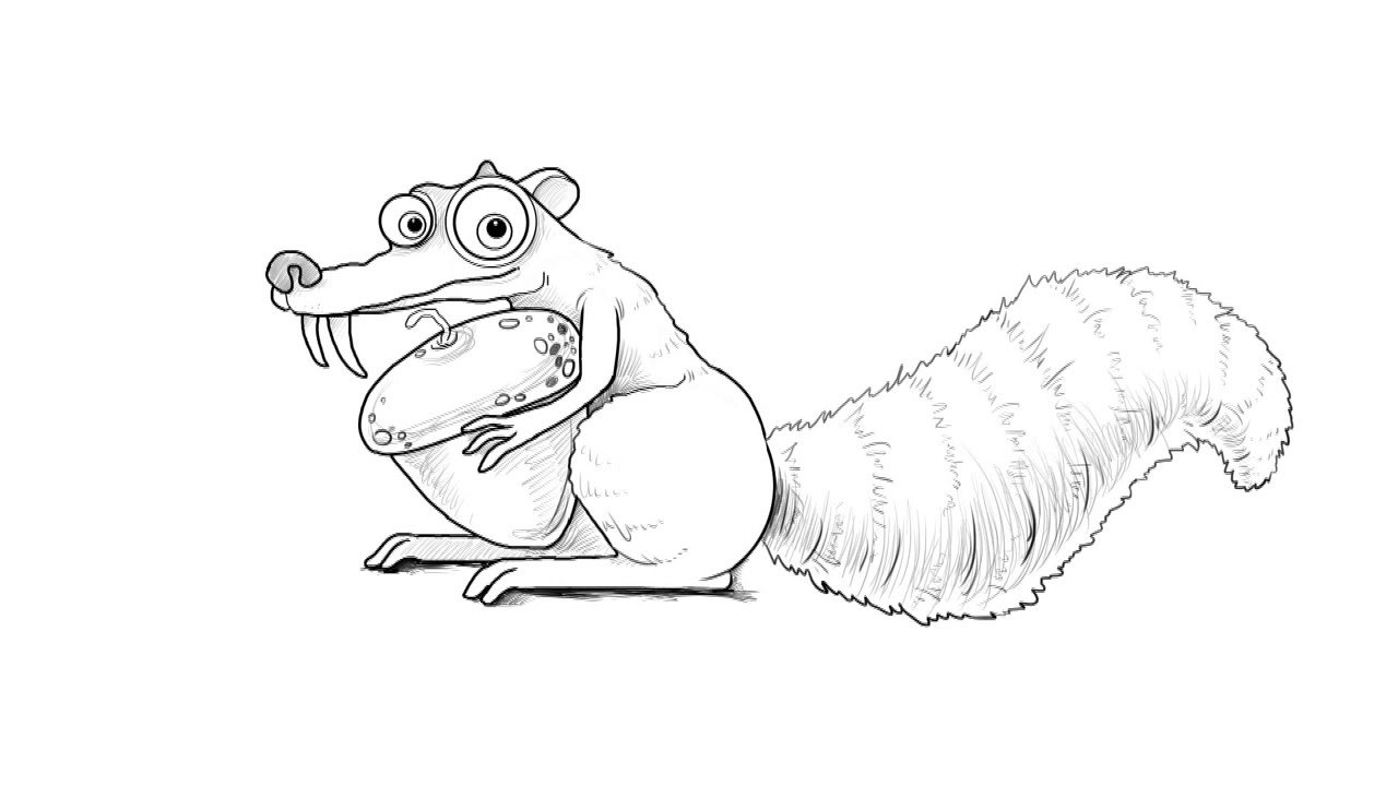 scrat ice age coloring pages