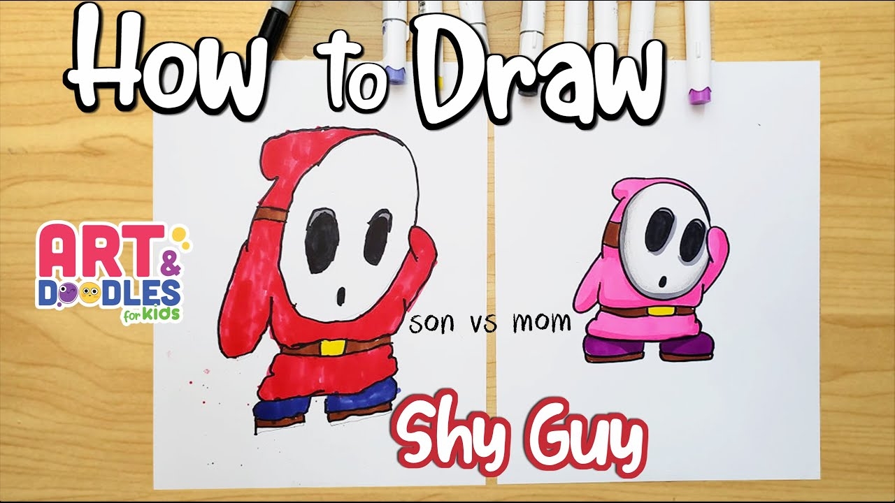 How To Draw Shy Guy From Mario YouTube