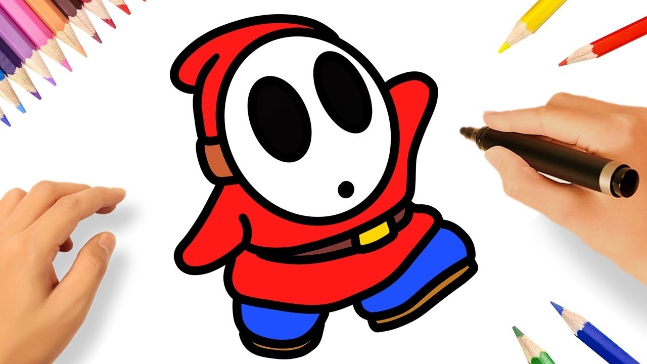HOW TO DRAW SHY GUY SUPER MARIO BROS DRAWINGS YouTube