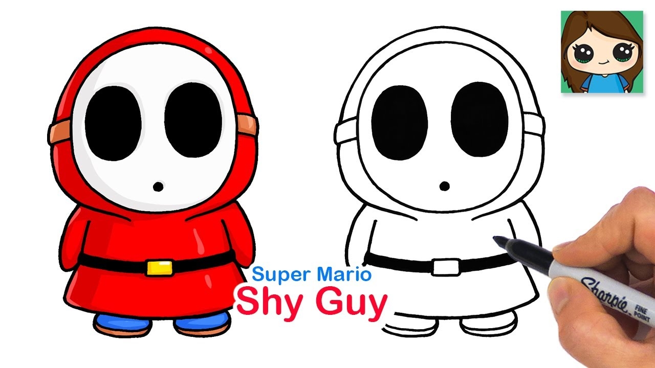 How To Draw Shy Guy Super Mario Bros YouTube