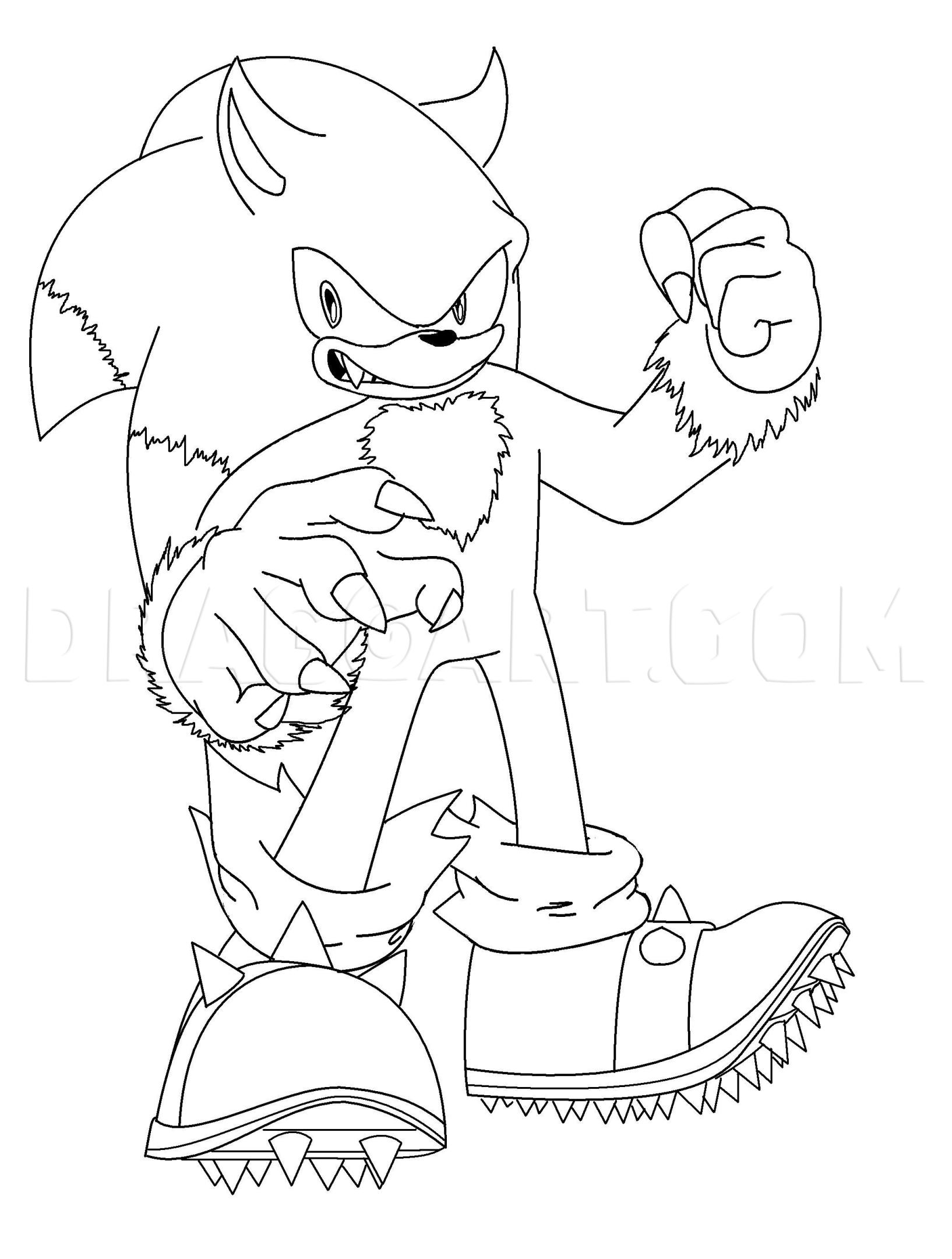 sonic the werehog coloring pages