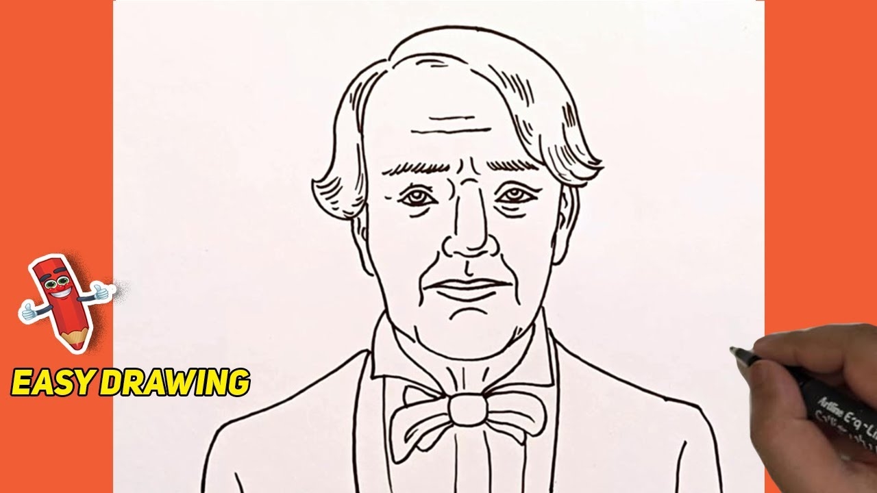 How To Draw Thomas Alva Edison Portrait Easy trending viral Easy Drawing Idea Magic Drawings YouTube