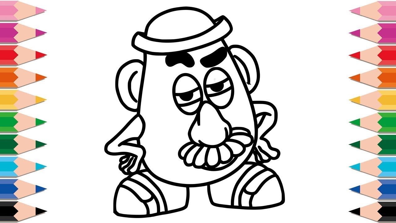 How To Draw Toy Story Mr Potato Head Coloring Pages Drawing And Learn Colors For Kids And Toddlers YouTube