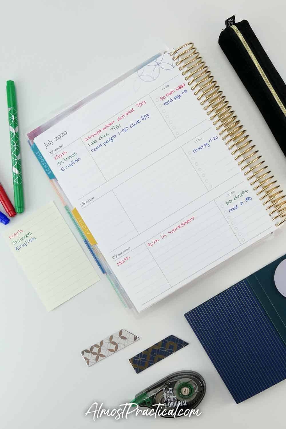 How To Use The Erin Condren Academic Planner