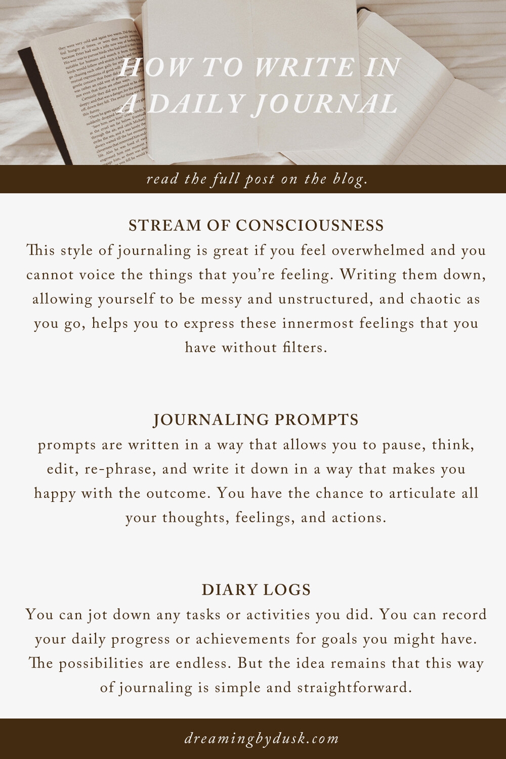 How To Write In A Daily Journal Dreaming By Dusk