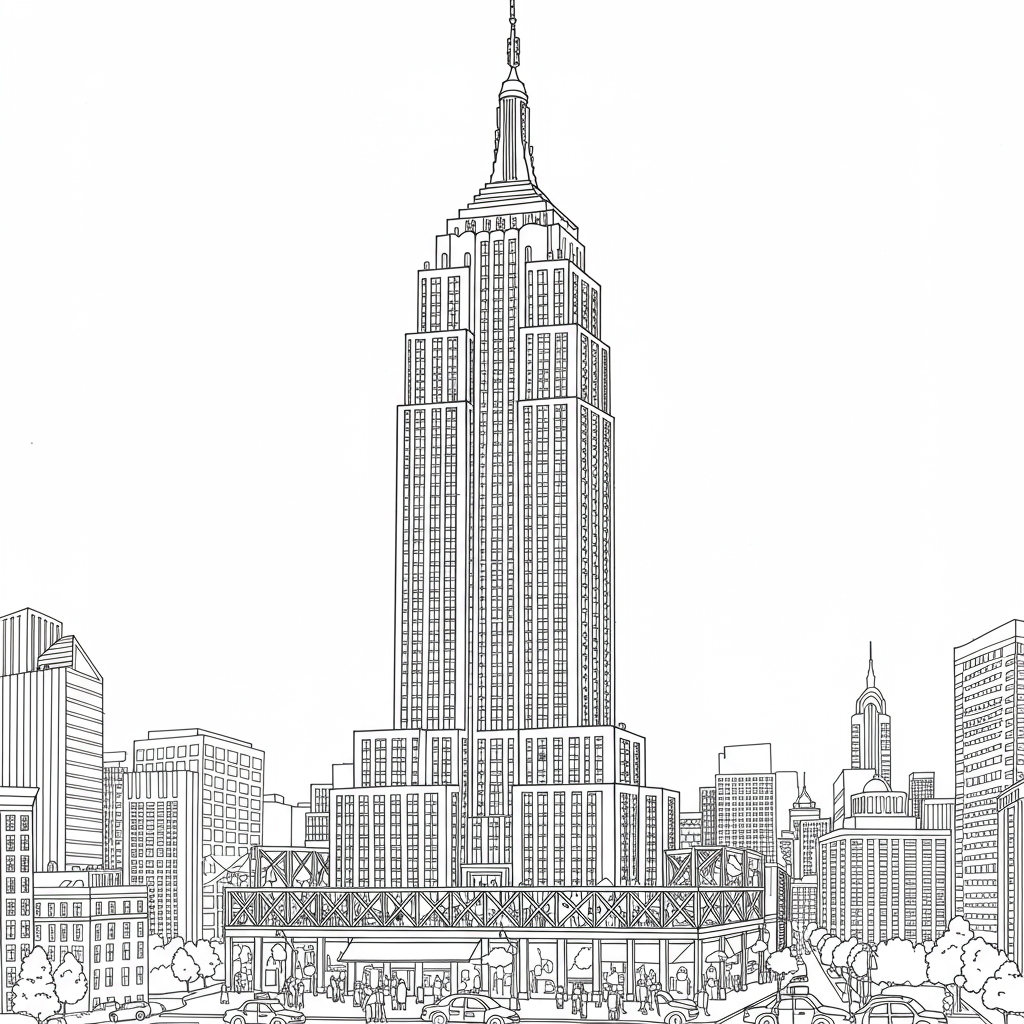 Iconic Empire State Building Coloring app