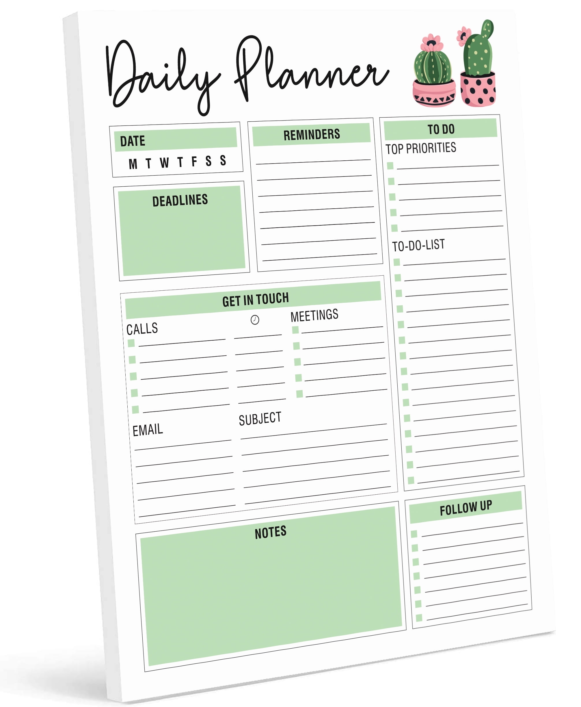 Inkdotpot Personal Planner Organizer Home And Office Work Journal 50 Undated Pages For Daily Tasks Tear Off Notepad 8 5x11 DailyTask Organizer To Do List Pad Work Day Schedule Planner VR Walmart