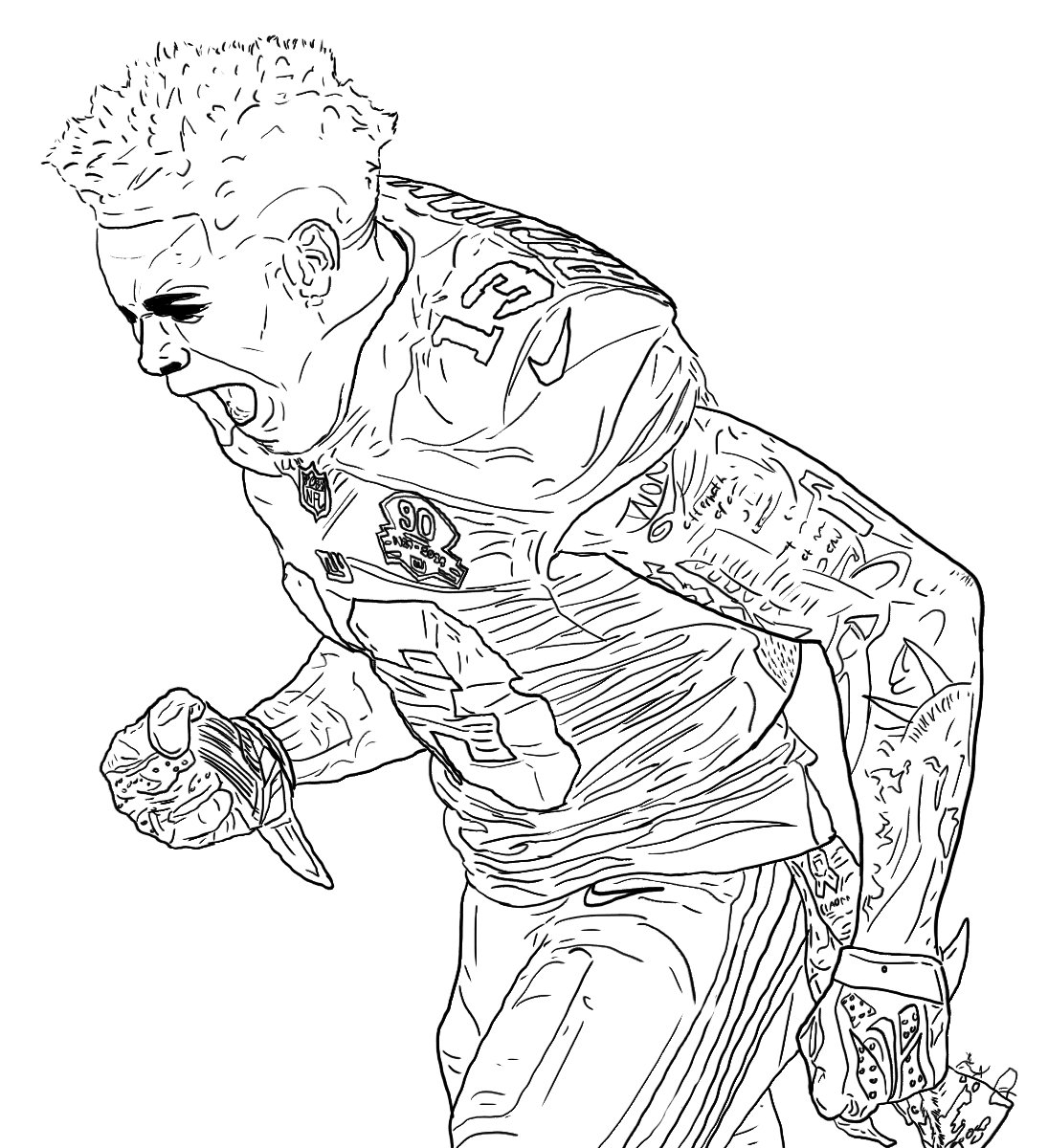 Inks And Flat Colors On My Odell Beckham Jr Piece Shading To Come Soon Art Illustration Drawing Draw picture artist DigitalArt NewYork Giants OdellBeckhamJr NFL ACRIllustration ACRart
