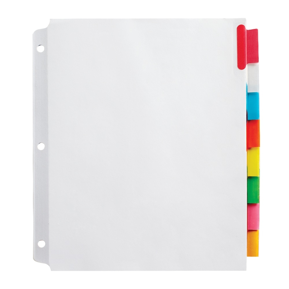 Insertable Extra Wide Dividers With Big Tabs Assorted Colors 8 Tab OfficeSupply