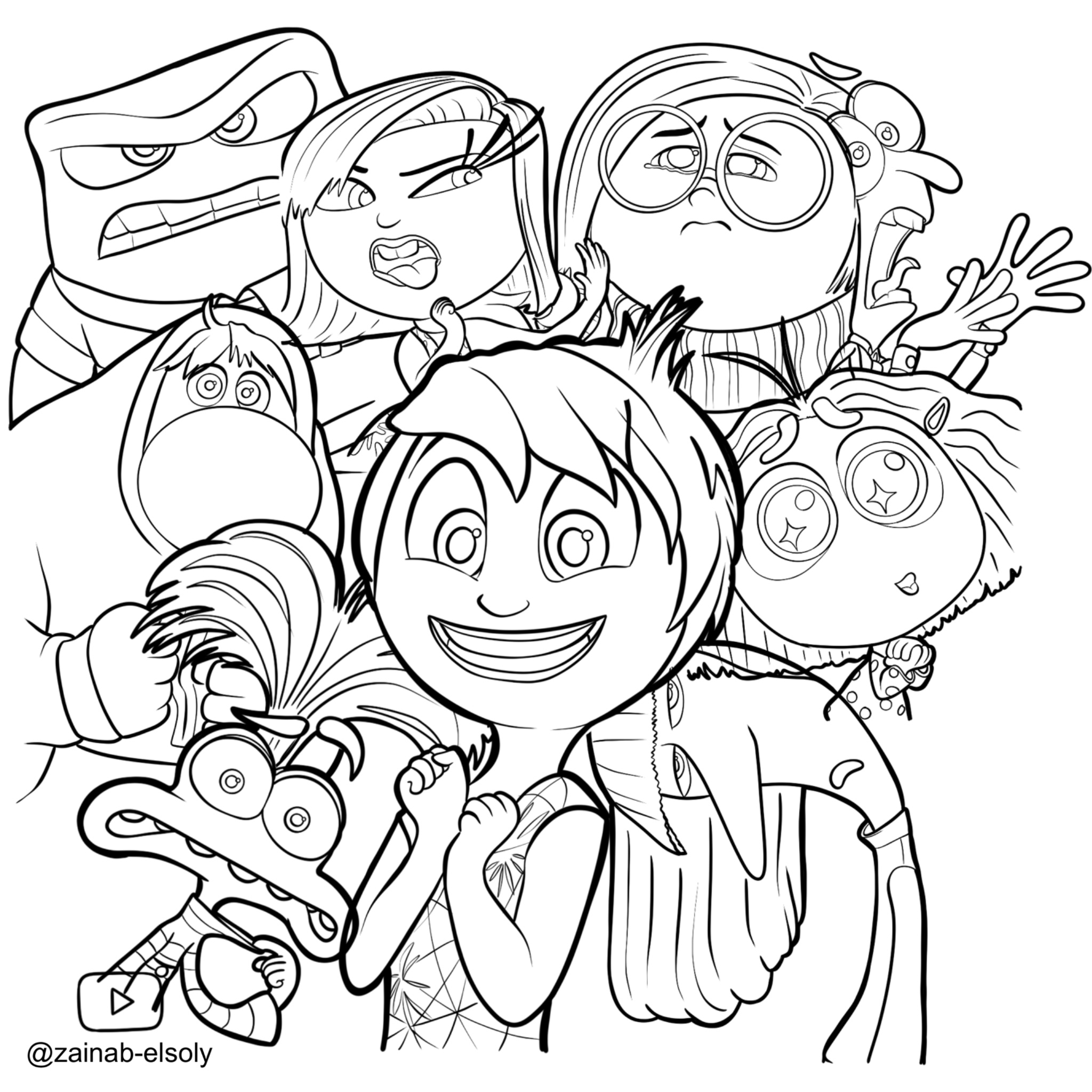 inside out joy coloring page