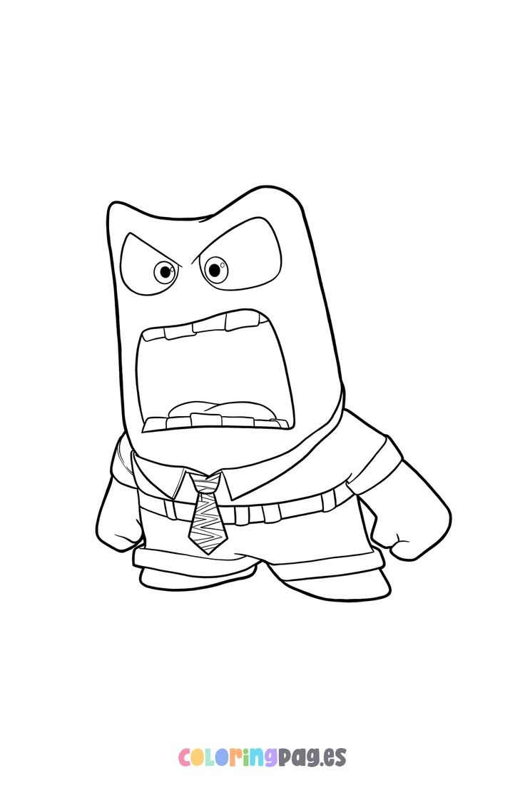 Inside Out Anger Coloring Page