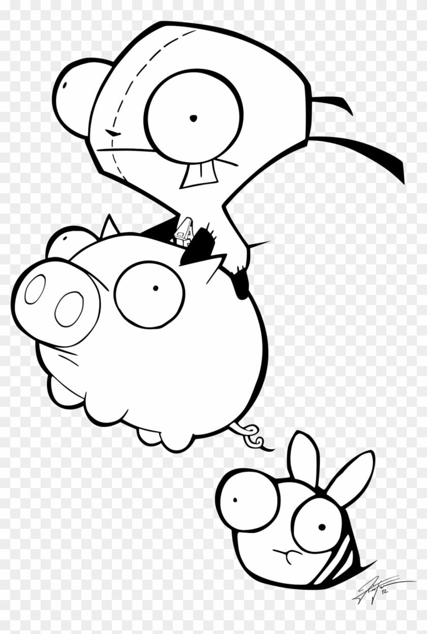 Invader Zim Coloring Page Invader Zim Gir Free Transparent PNG Clipart Images Download