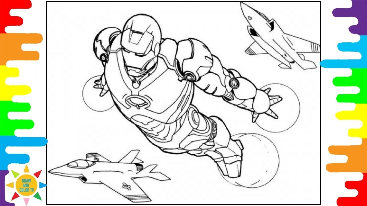 IRON MAN Coloring Pages Flying Iron Man Coloring Page Avengers Coloring Page Marvel Coloring Pages YouTube
