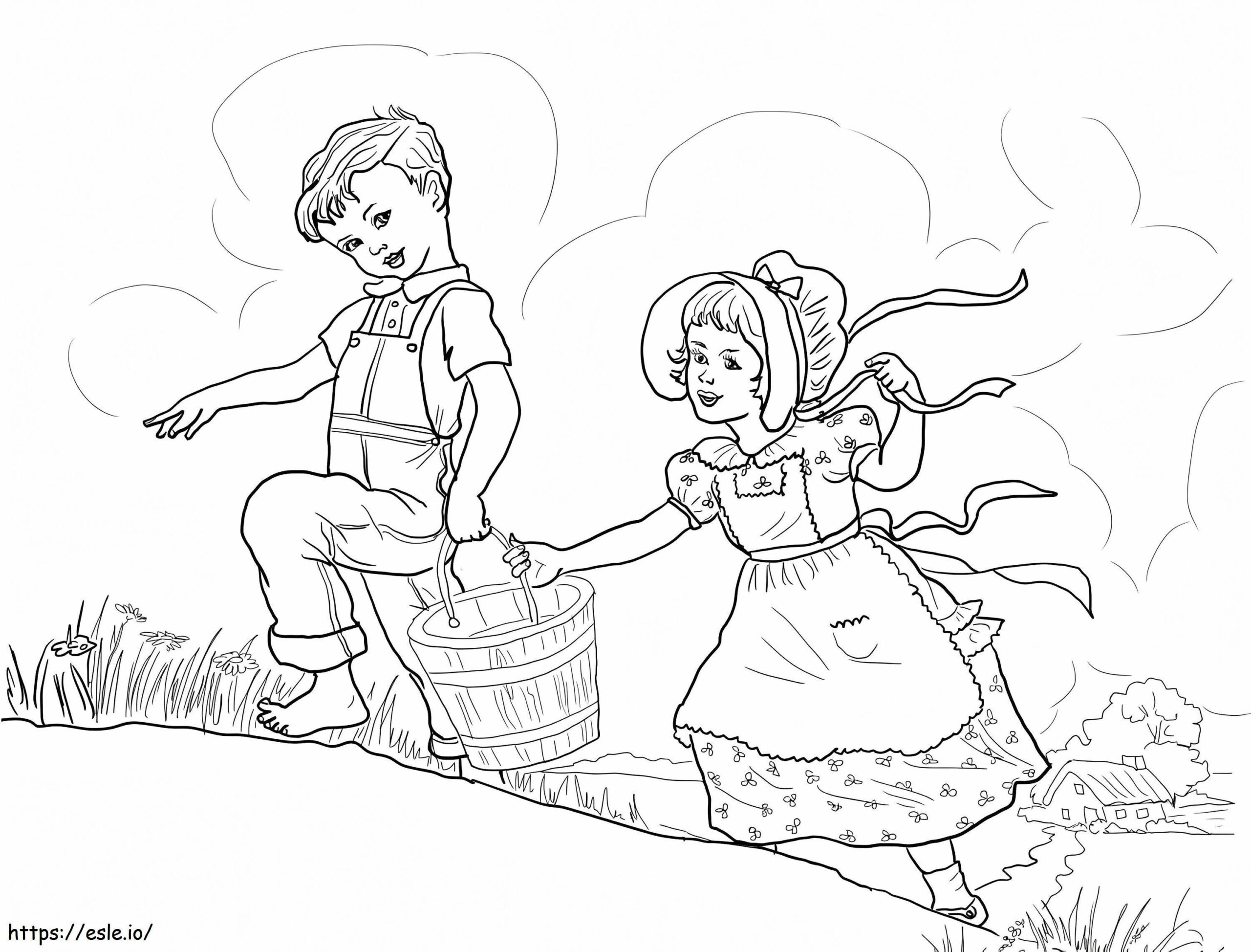 Jack And Jill Nursery Rhyme Coloring Page