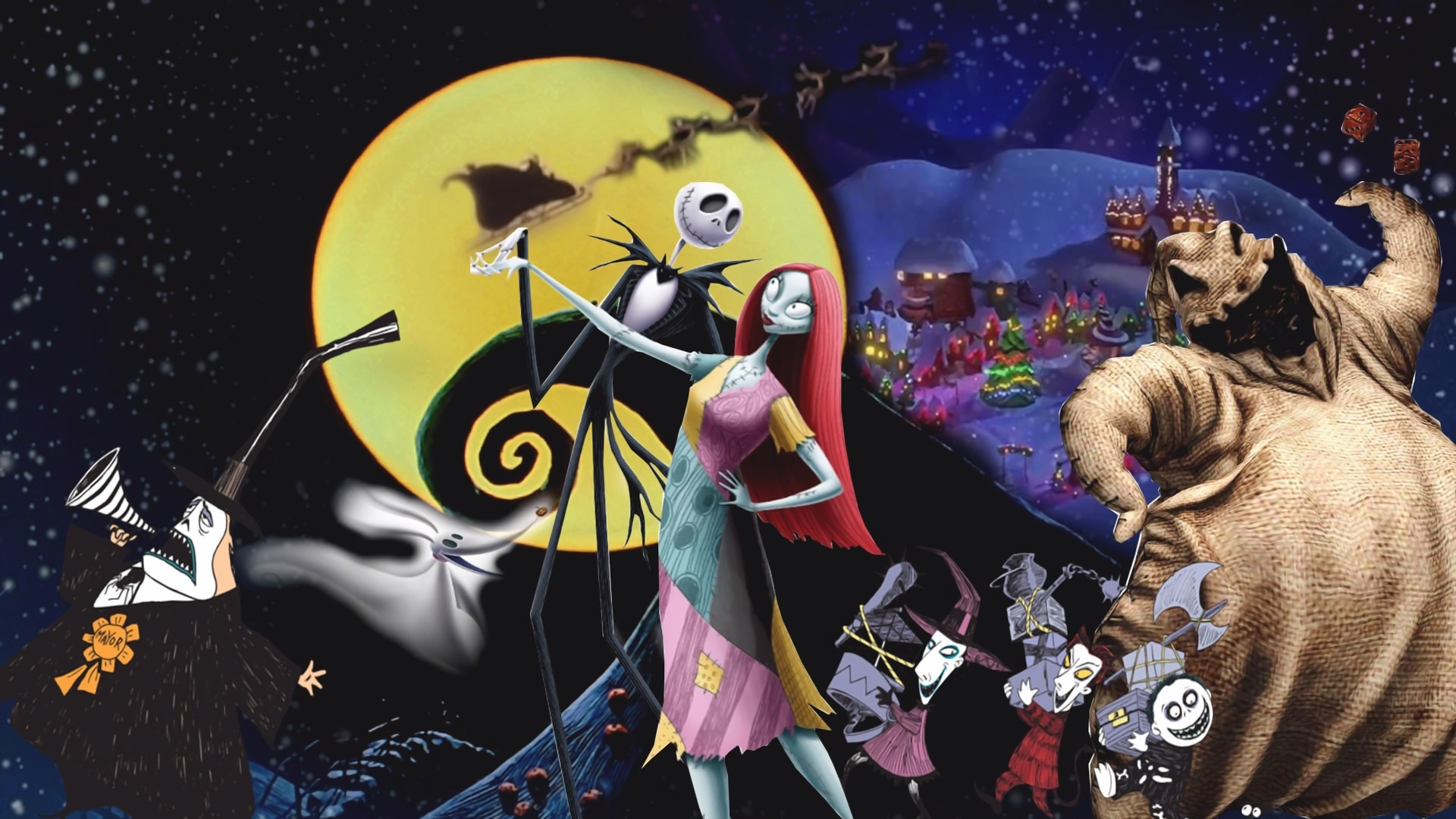 Jack Sally Nightmare Before Christmas HD Wallpaper