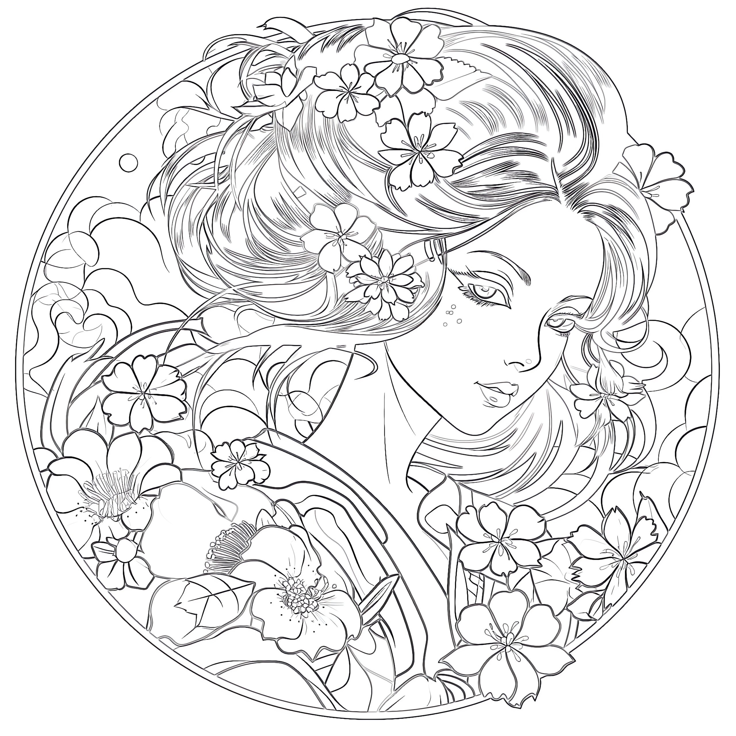 coloring pages for adults anime