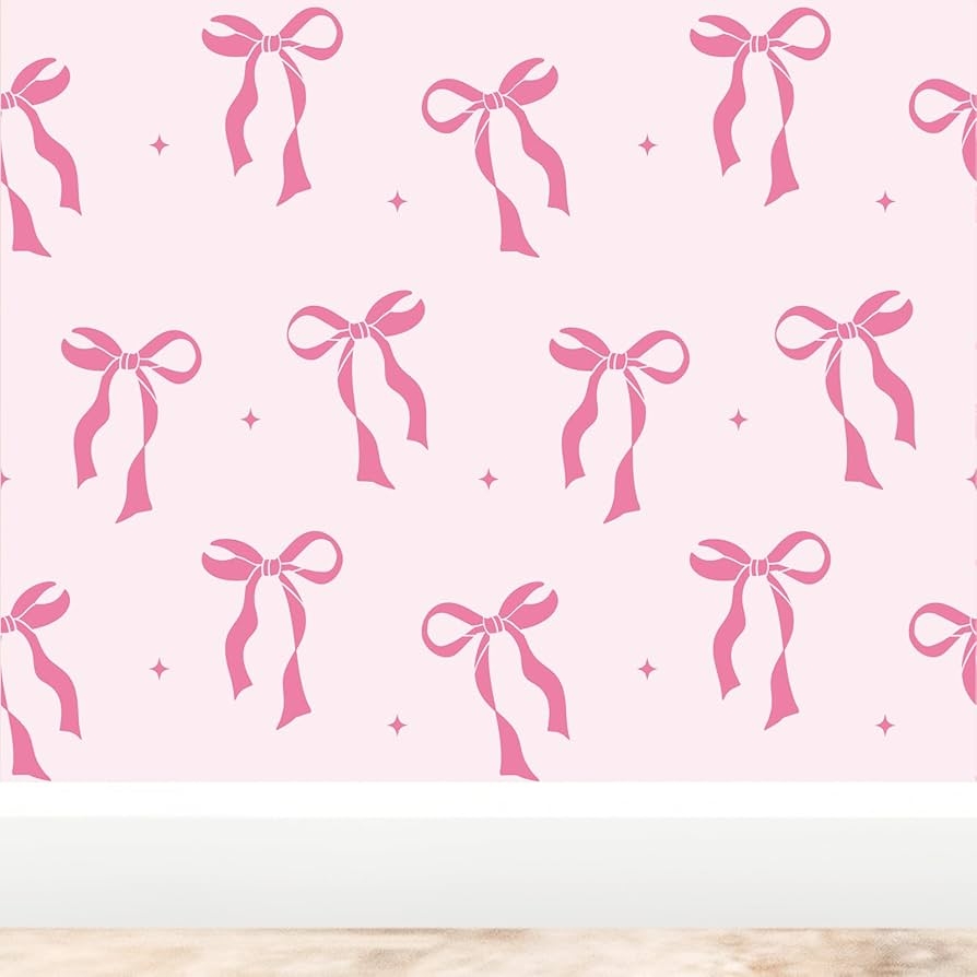 JarThenaAMCS Pink Bow Wallpaper Self Adhesive Bowknot Contact Paper Waterproof Coquette Cute Wall Decals For Girls Bedroom Home Nursery Room Decor 15 7 X 118 Inch Amazon