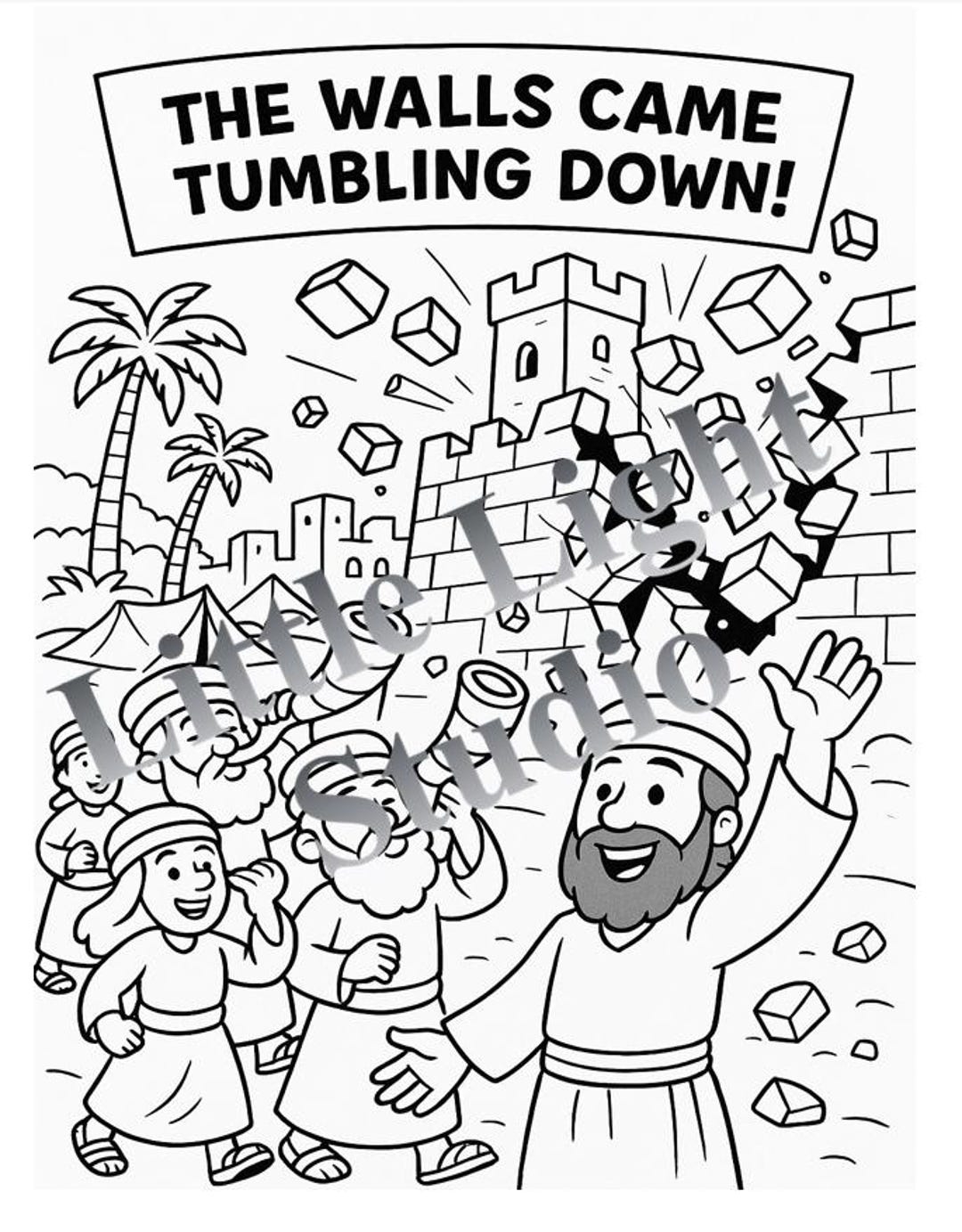 Jericho Bible Story Coloring Page Sunday School Activity PDF Download Etsy