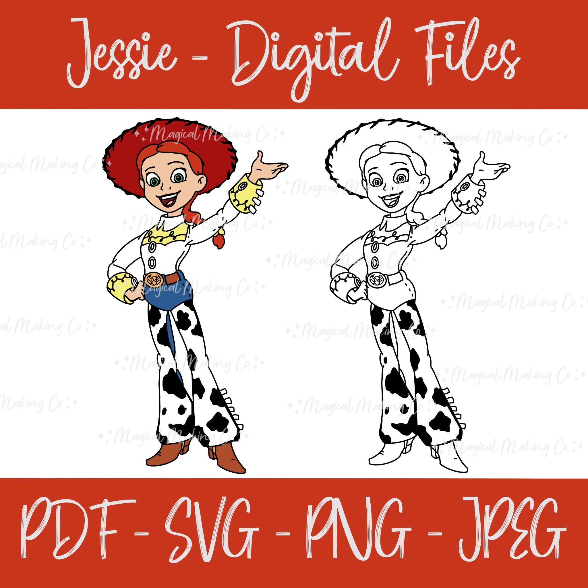 Jessie toy Story 2 Digital Files Svg png pdf jpeg Kids Coloring Pages Etsy