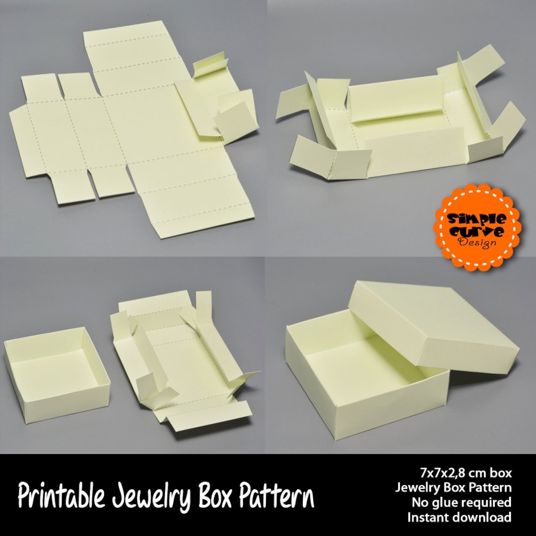 Jewelry Box Printable Pattern Packaging Gift Box Ready To Use Box Template Paper Box A4 DIY Crafting Art Digital Instant Download Etsy