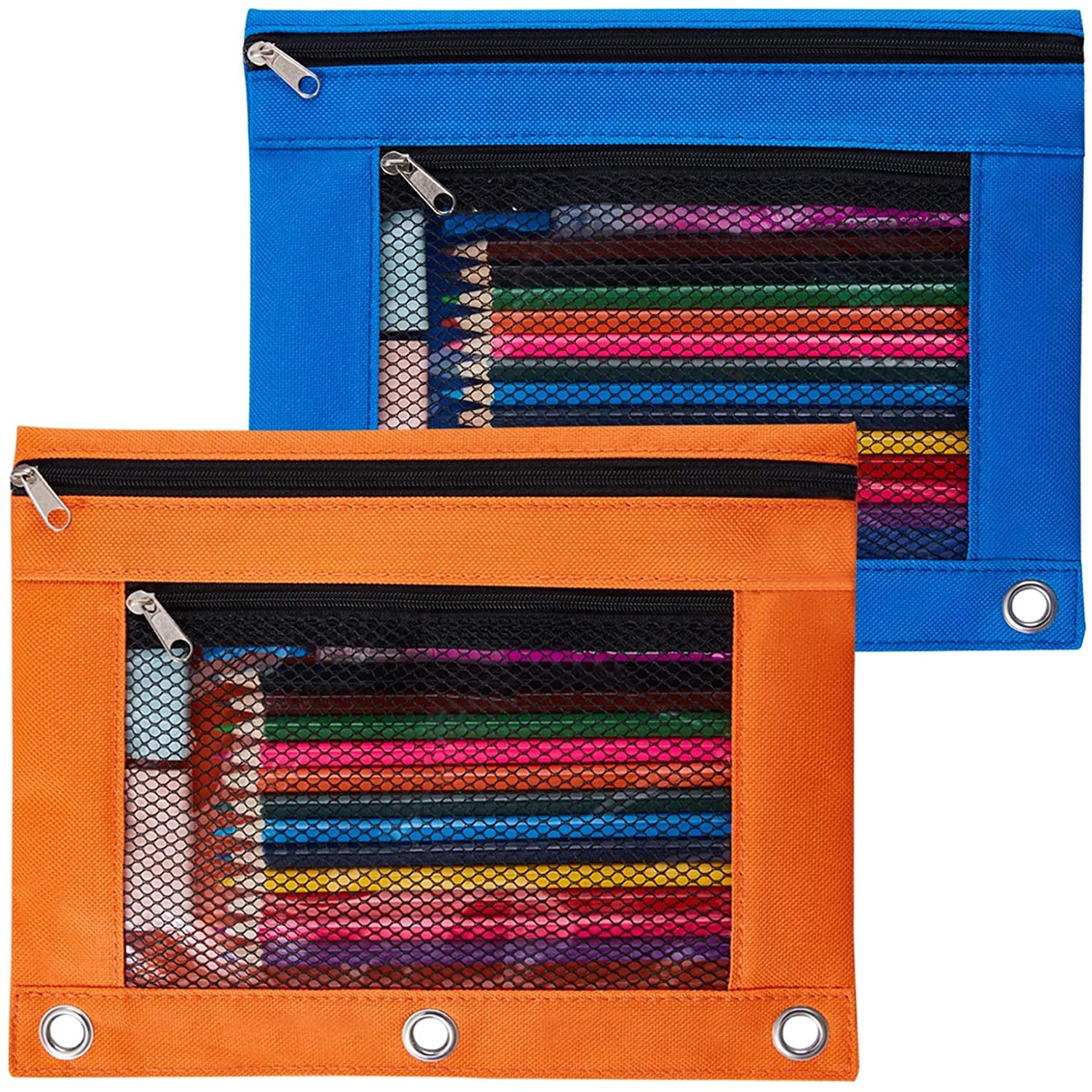 Jisieike Binder Pouch 2 Pack Black Pencil Case 3 Ring Fabric Zippered Pencil Bags 9 8 x7 4 Walmart