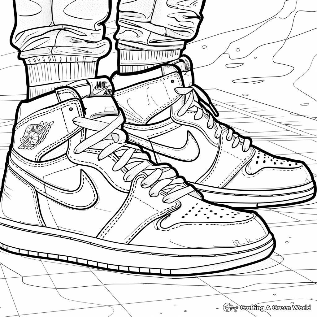 Jordan 1 Coloring Page