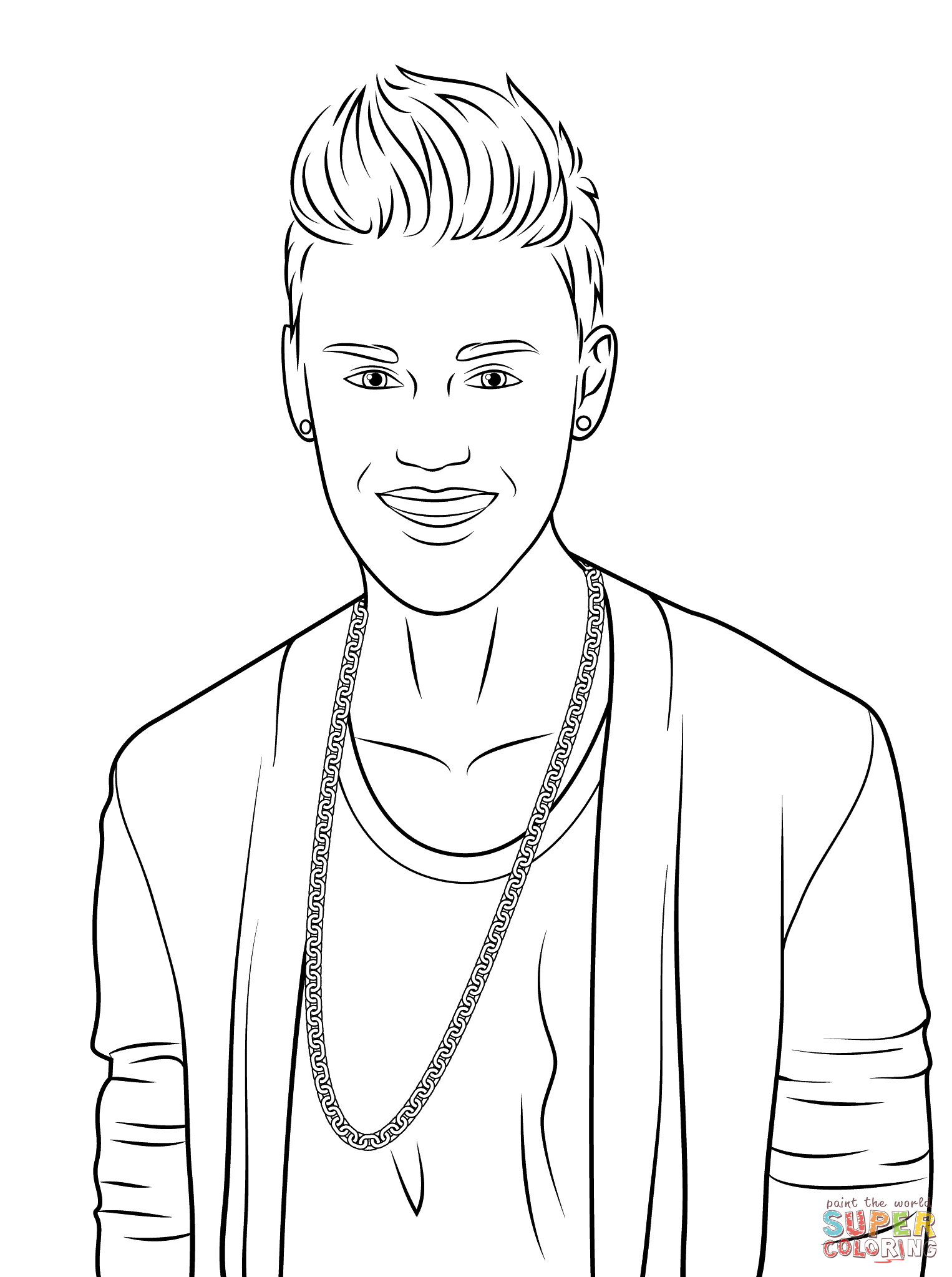 Justin Bieber Coloring Page Free Printable