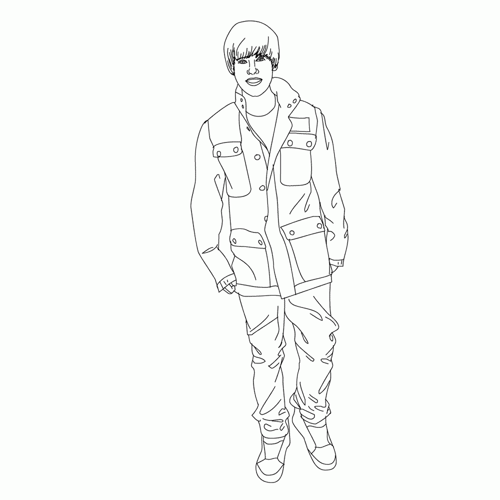 coloring pictures of justin bieber