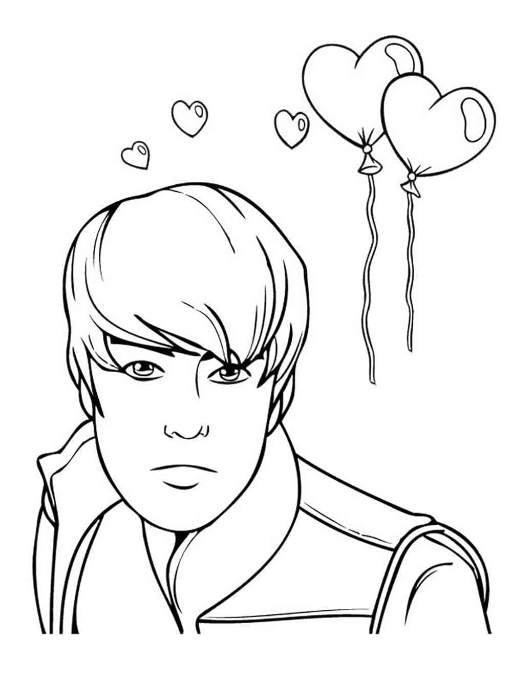 justin bieber pictures to color