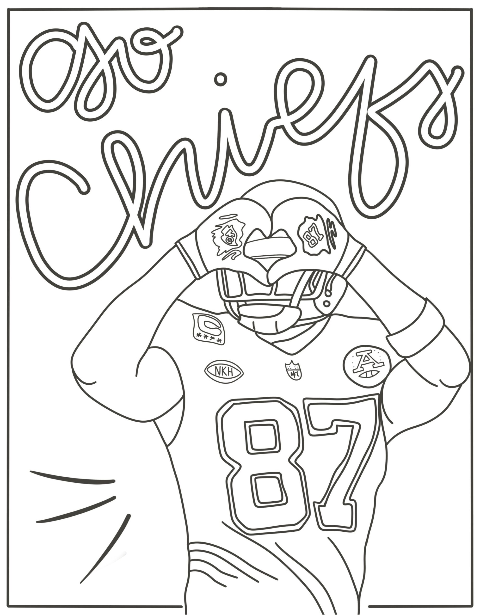 Kansas City Chiefs Coloring Page Etsy Canada