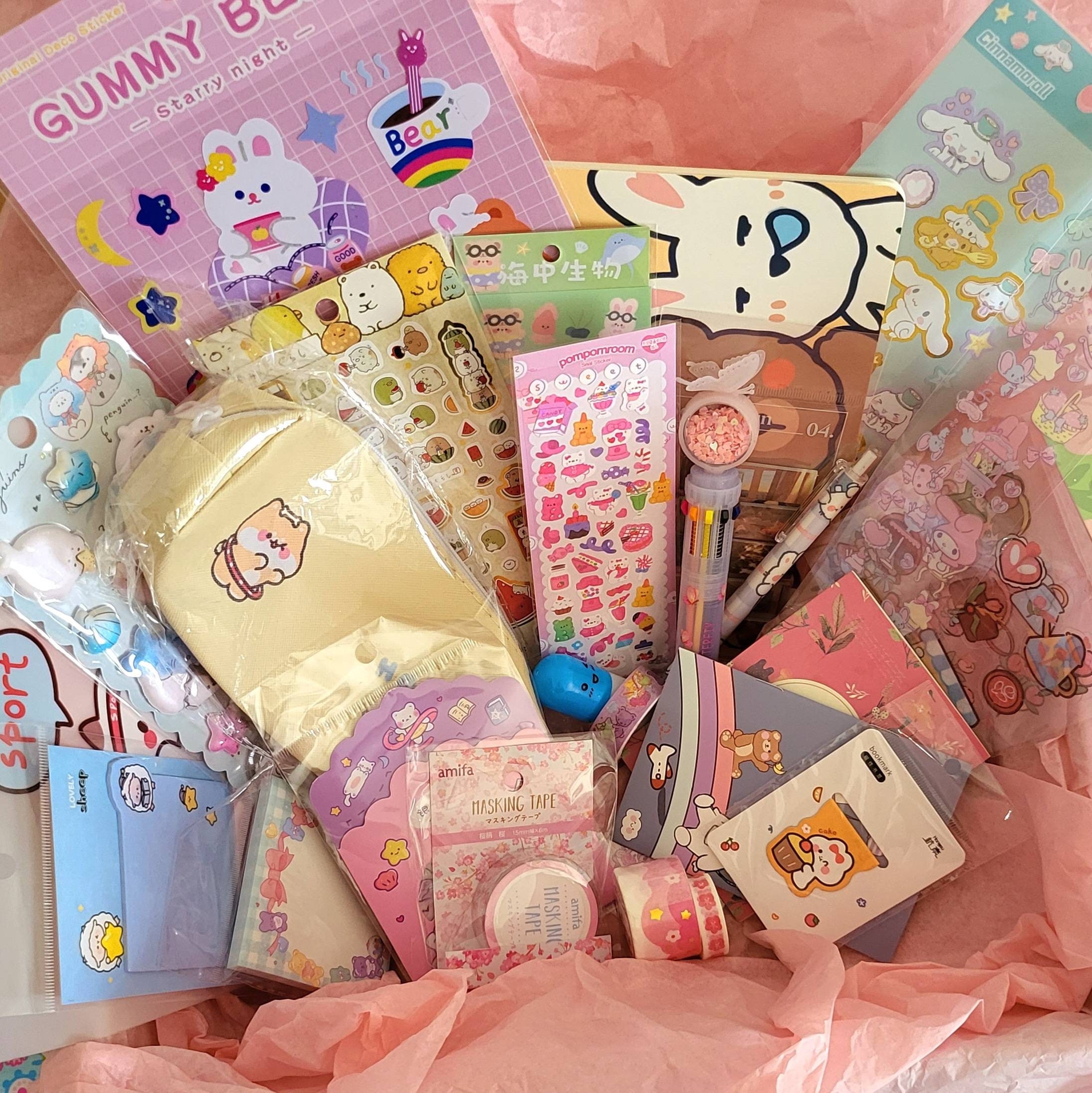 Kawaii Mystery Stationery Box Bundle Bag Stickers Pencil Cases Washi Tapes Memo Sheets Korean Japan Lucky Box Journal Set Surprise Scoop Etsy