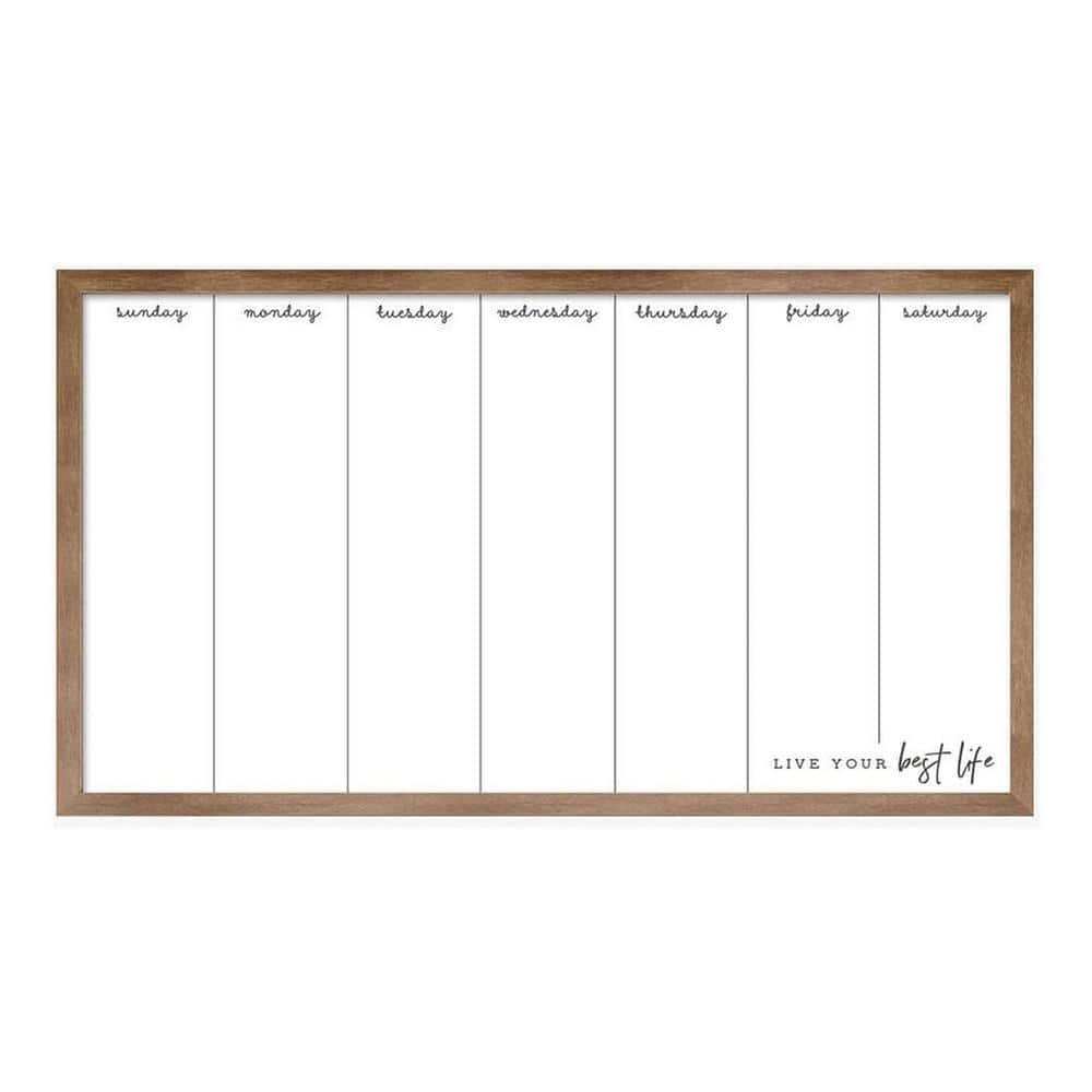 Kiera Grace Magnetic Dry Erase Weekly Whiteboard Calendar With Espresso Wood Frame 12 In X 22 In PN44367 0DF The Home Depot