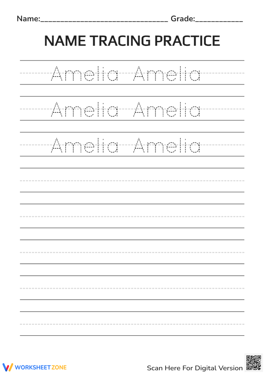 Kindergarten Name Tracing Worksheets Printable