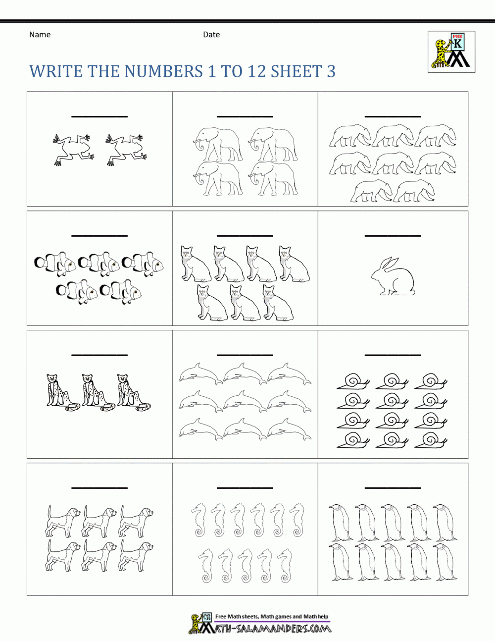 writing numbers worksheets for kindergarten