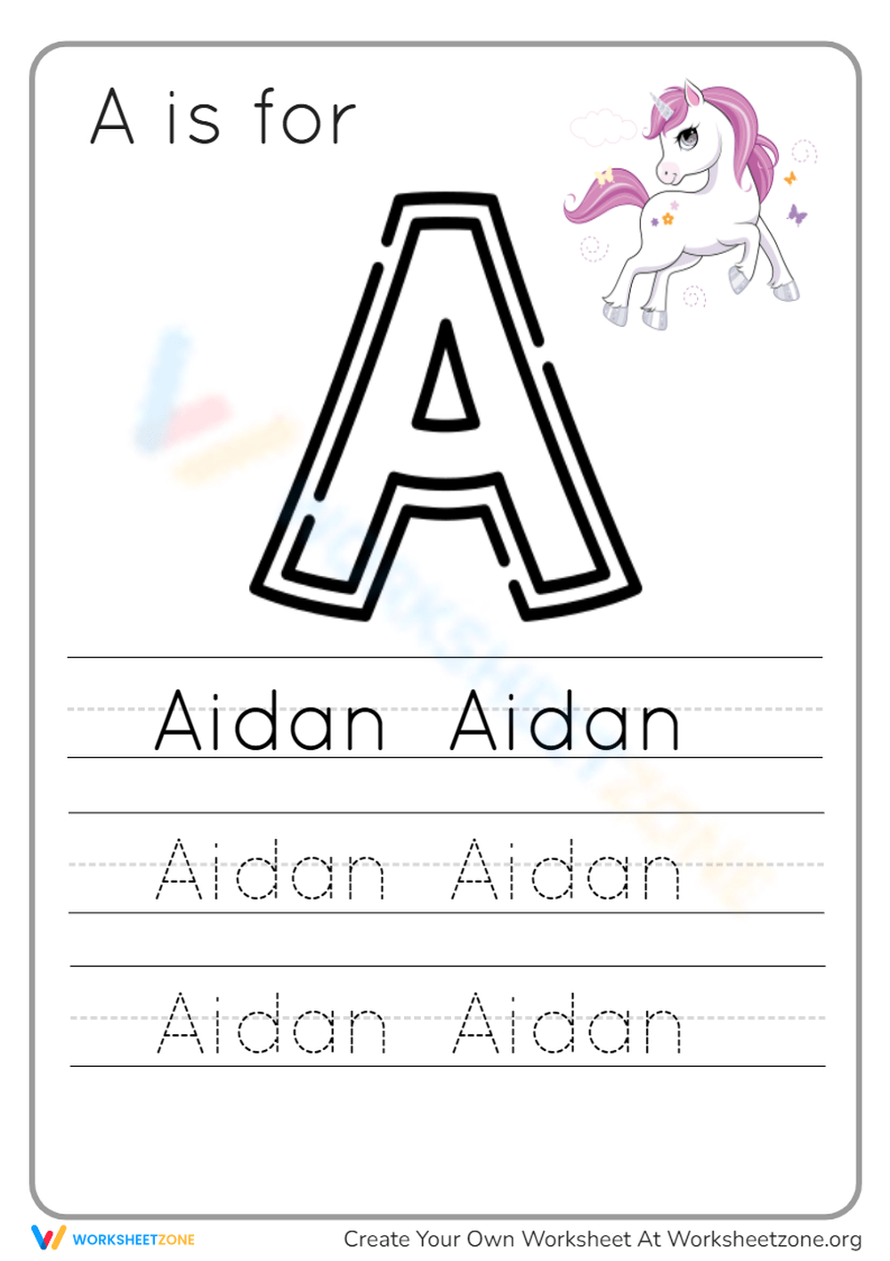 free name tracing worksheets kidzone