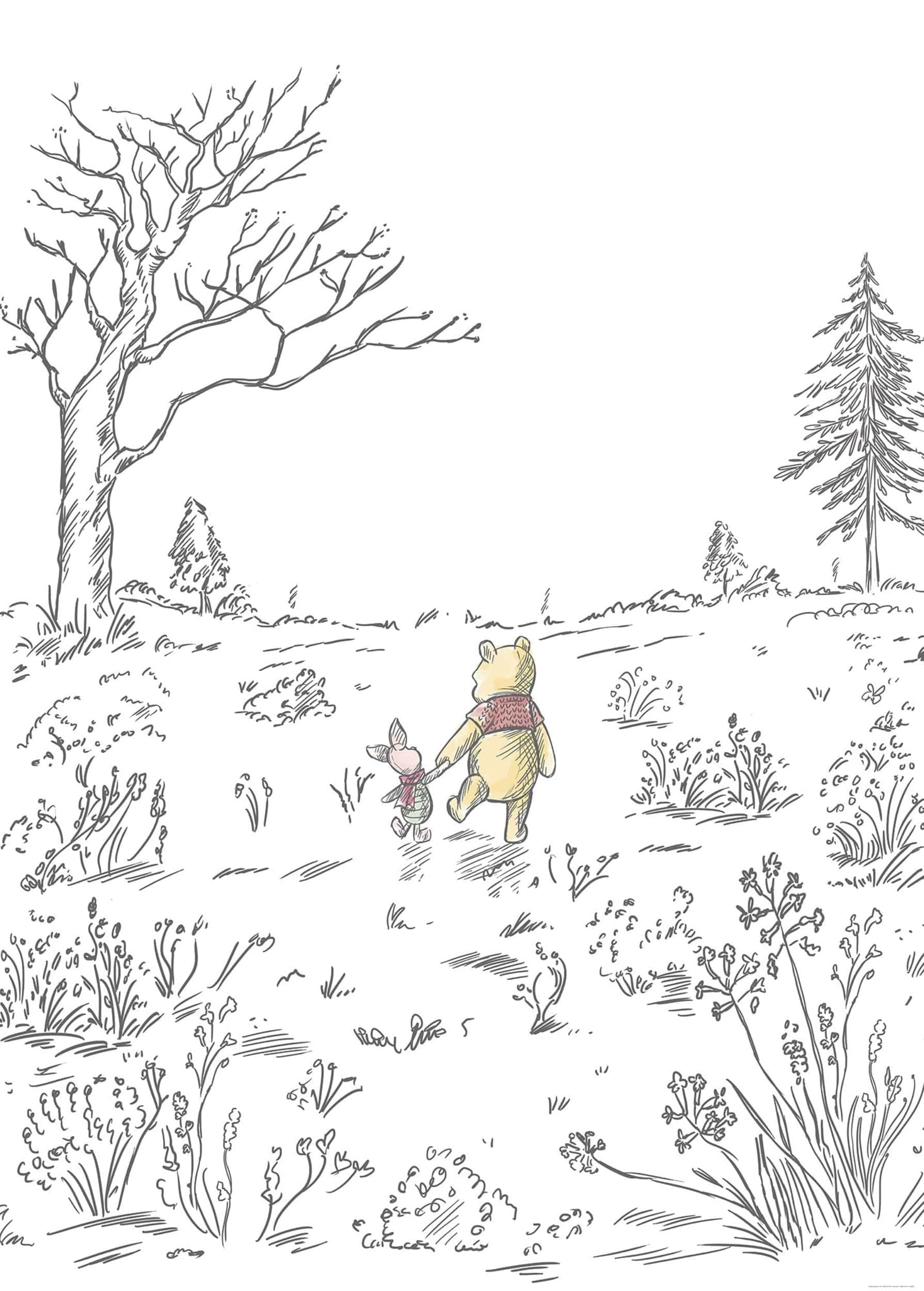Komar Disney IADX4 043 Non Woven Photo Wallpaper Winnie The Pooh Walk Dimensions 200 X 280 Cm Width X Height Amazon