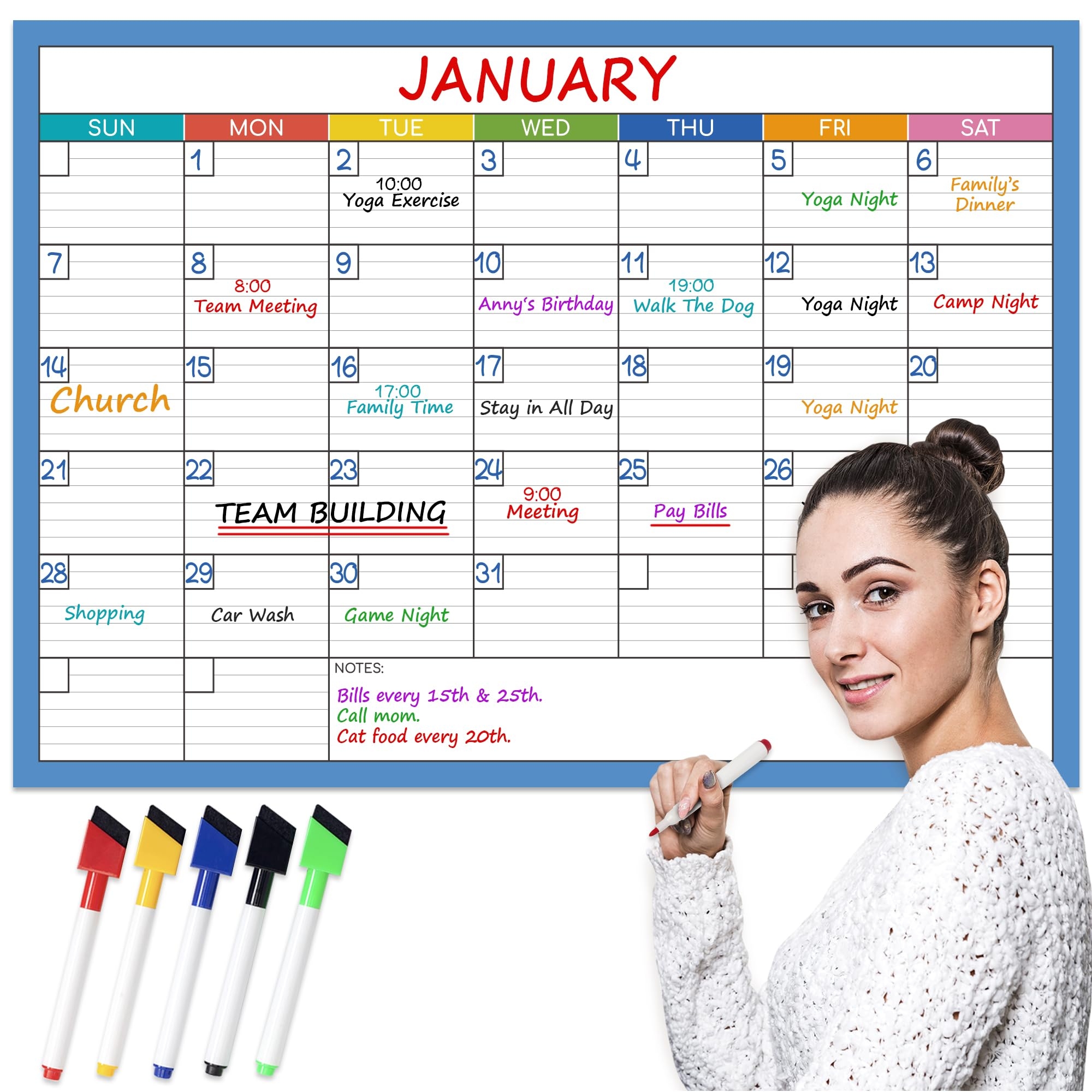 Large Dry Erase Calendar For Wall 40 By 27 5 Monthly Calendar Whiteboard Re EBay