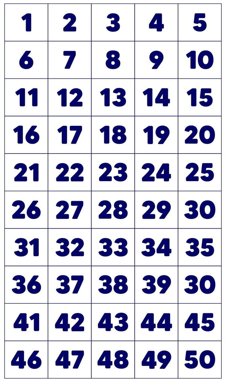 free printable numbers